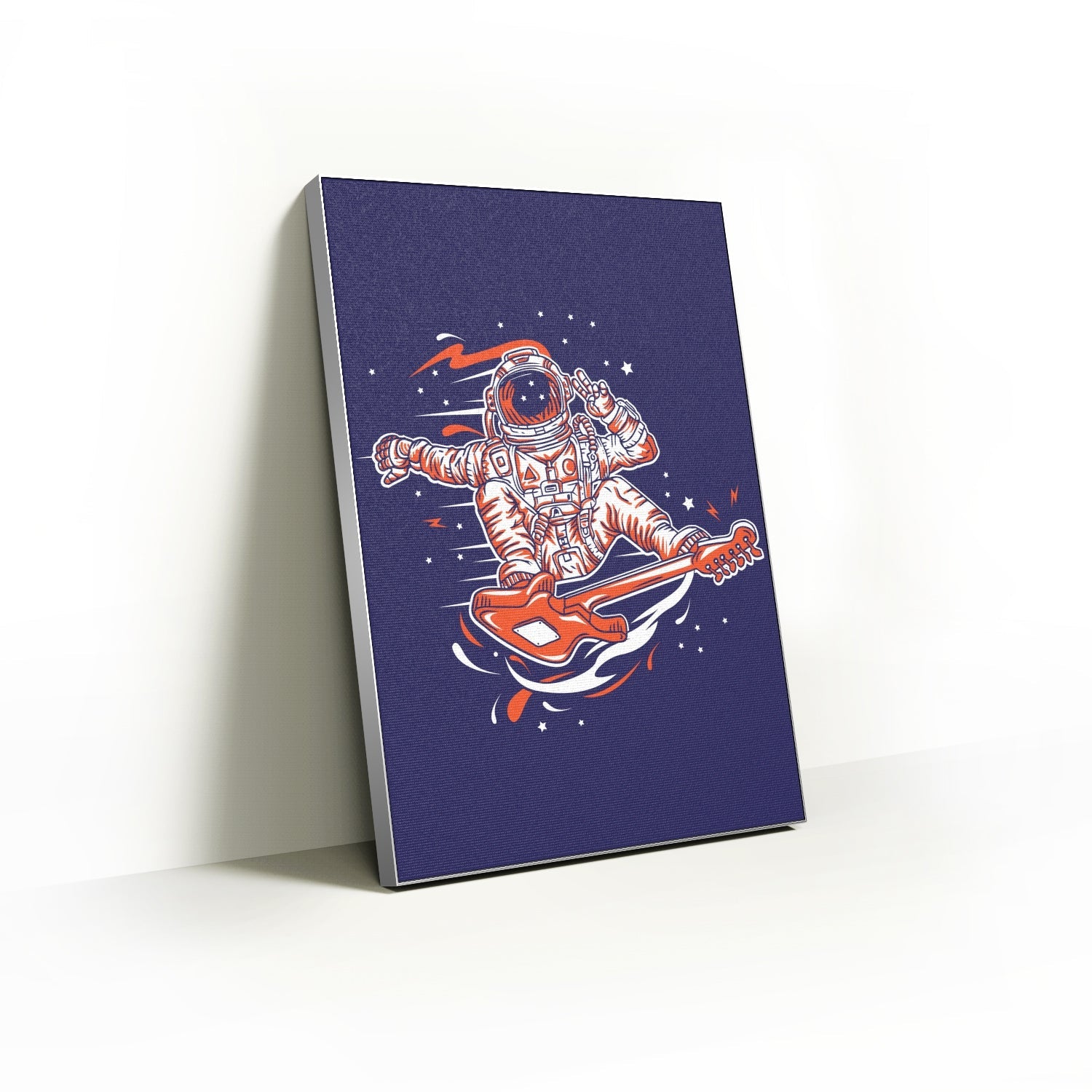 Cosmic Rhapsody Art Print - Astronaut Surfing Galaxy - Knittworks