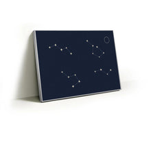 Load image into Gallery viewer, Constellation Map fabric wall art print in a slim silver Knittworks frame