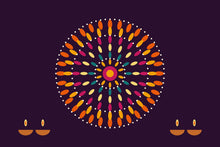 Load image into Gallery viewer, Diwali Rangoli artwork, full print design