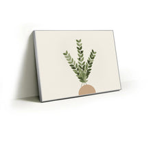 Load image into Gallery viewer, Olive Stem fabric wall art print in a slim silver Knittworks frame
