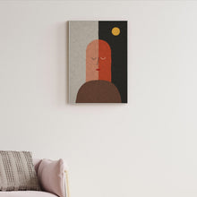 Load image into Gallery viewer, Quiet Profile fabric wall art in a living room, Knittworks