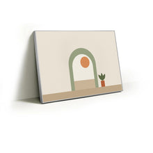 Load image into Gallery viewer, Sage Doorway fabric wall art print in a slim silver Knittworks frame