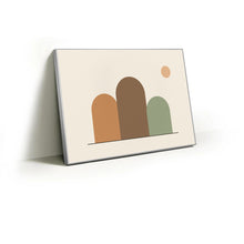 Load image into Gallery viewer, Sand Dune Arches fabric wall art print in a slim silver Knittworks frame