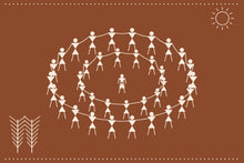 Load image into Gallery viewer, Warli Circle Dance artwork, full print design