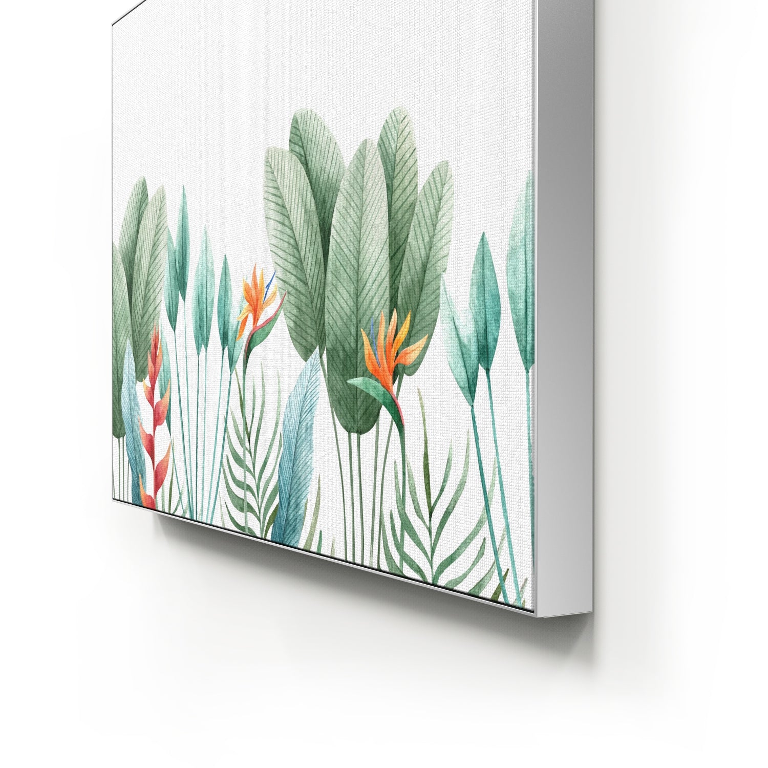 Floral Artwork - Botanical Radiance - Green & Orange Shades