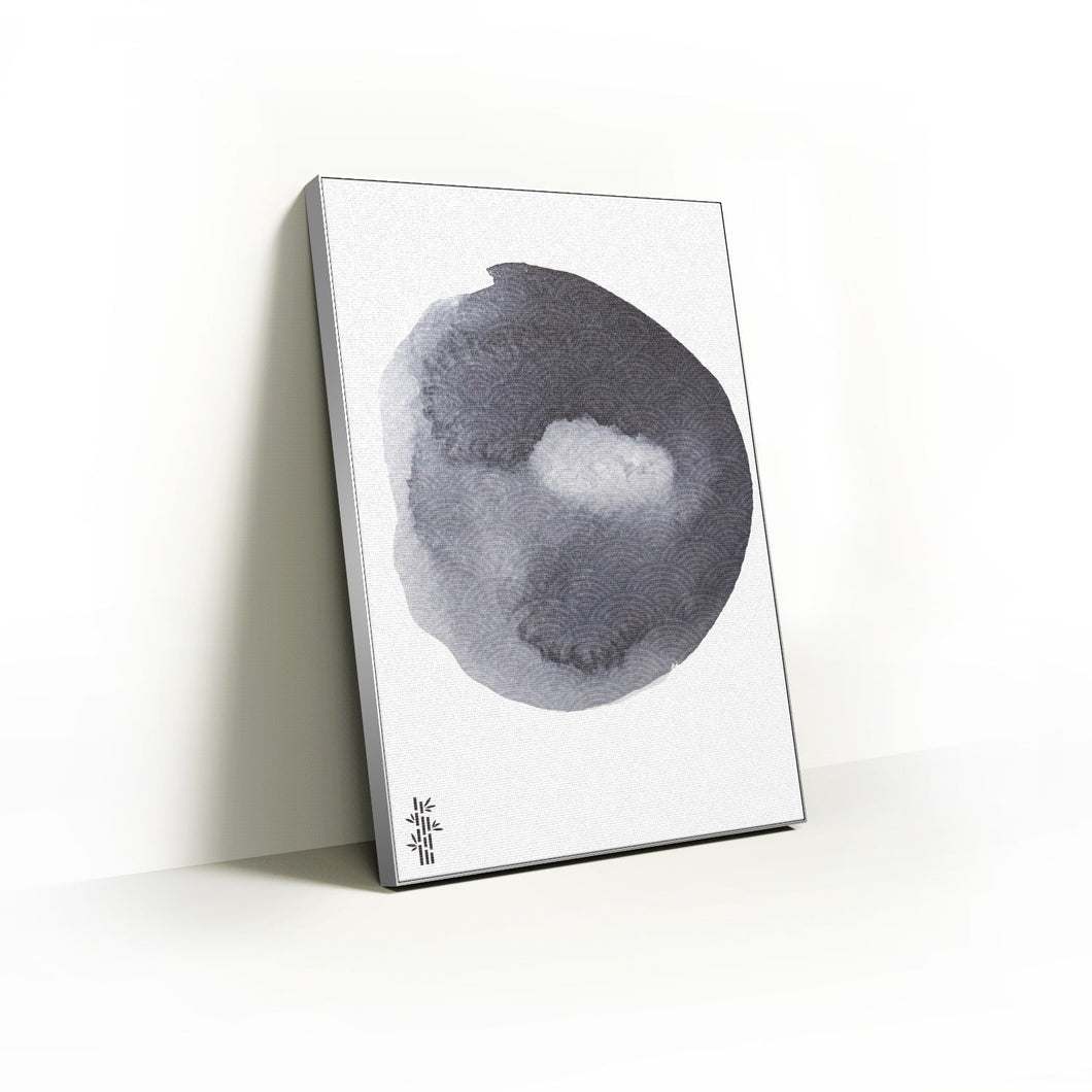 Enigmatic Grey Harmony: Abstract Print