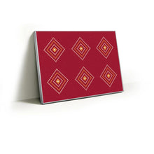 Load image into Gallery viewer, Bandhani Dots fabric wall art print in a slim silver Knittworks frame

