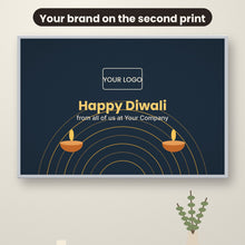 Load image into Gallery viewer, Custom branded Diwali fabric print with a company logo placeholder
