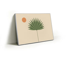 Load image into Gallery viewer, Fan Palm fabric wall art print in a slim silver Knittworks frame
