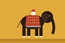 Load image into Gallery viewer, Folk Elephant artwork, full print design
