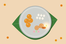Load image into Gallery viewer, Mithai Thali artwork, full print design

