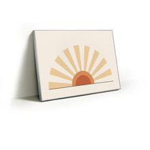 Load image into Gallery viewer, Morning Rays fabric wall art print in a slim silver Knittworks frame

