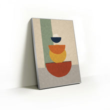 Load image into Gallery viewer, Stacked Vessels print in a slim silver Knittworks frame
