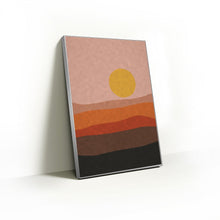 Load image into Gallery viewer, Sun Over Mesa print in a slim silver Knittworks frame
